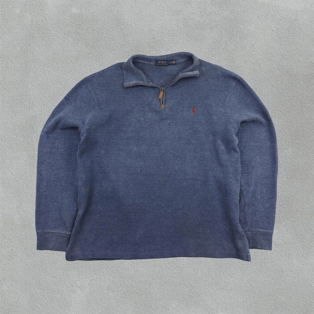 Blue Ralph Lauren Half Zip - Men XL - Very Good - Revaleur