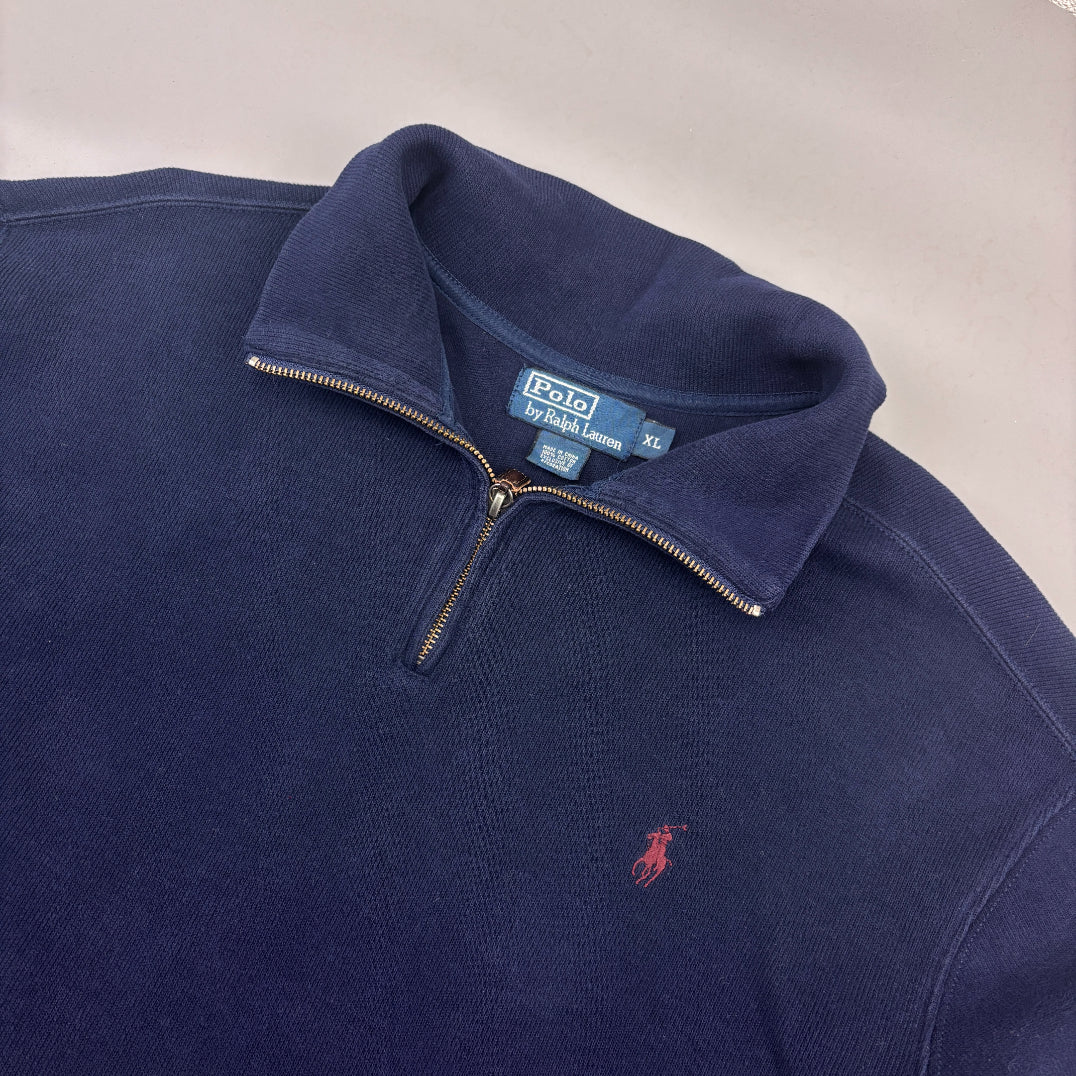 Blue Ralph Lauren Half Zip - Men XL - Very Good - Revaleur