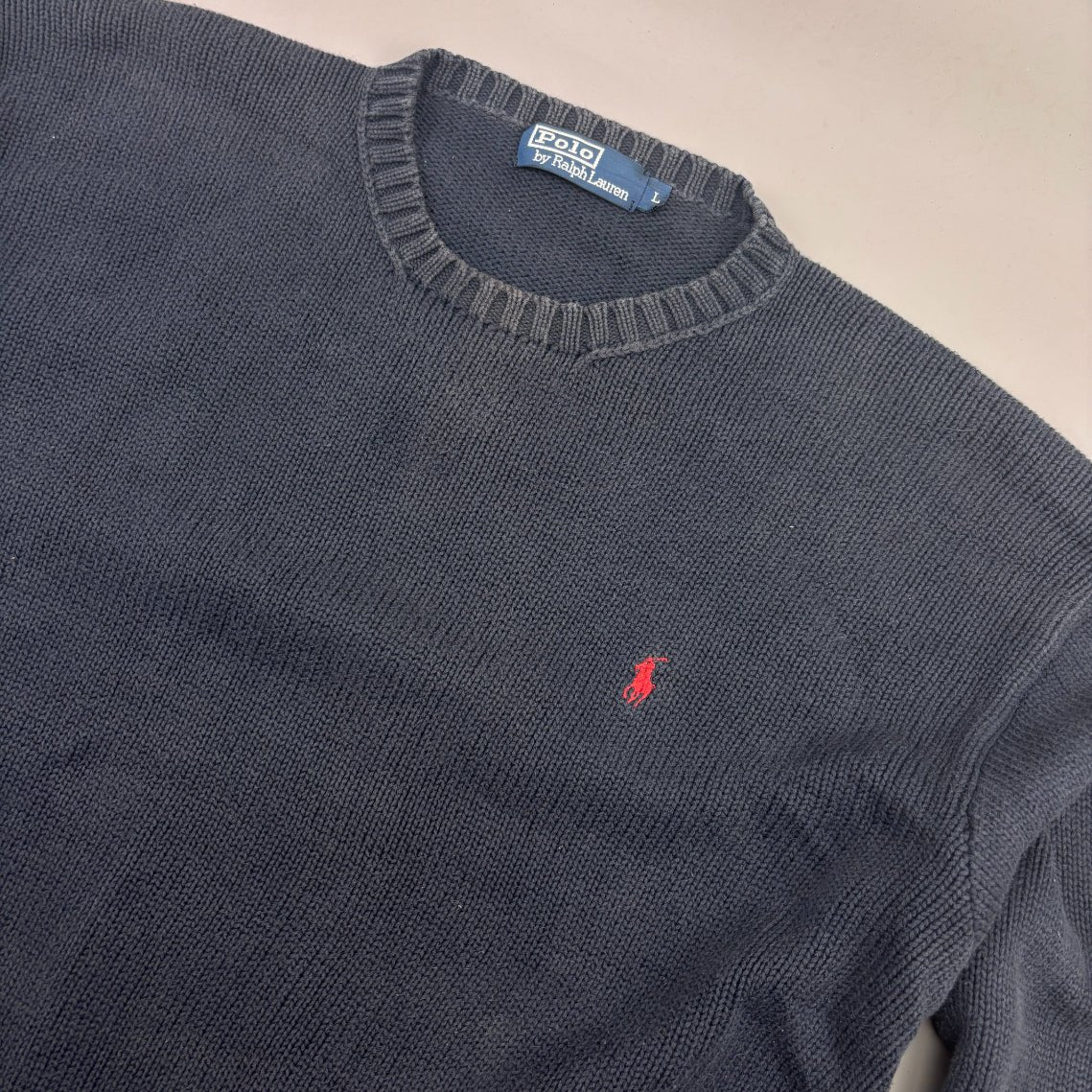 Blue Ralph Lauren Knitted Sweater - Men L - Very Good - Revaleur