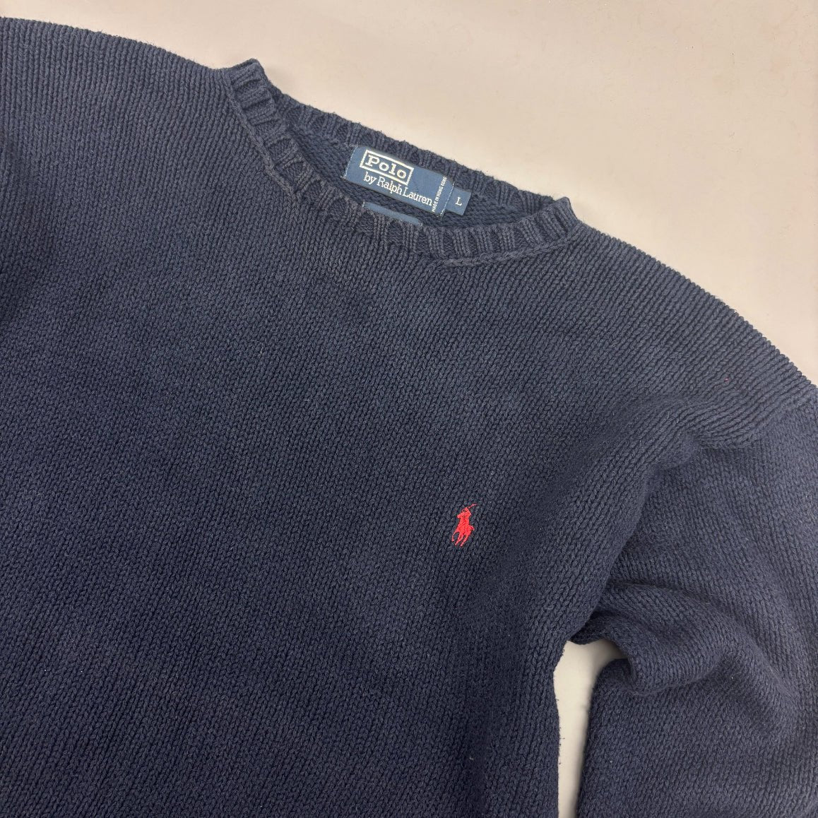 Blue Ralph Lauren Knitted Sweater - Men L - Very Good - Revaleur