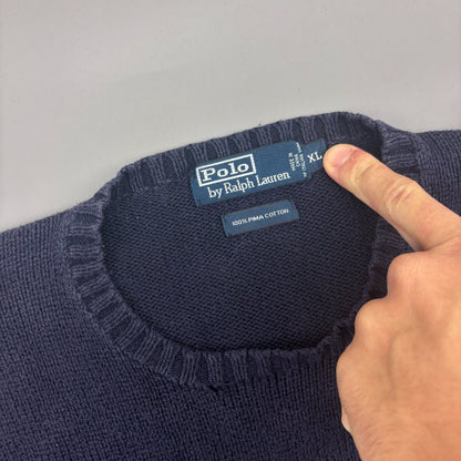 Blue Ralph Lauren Knitted Sweater - Men XL - Very Good - Revaleur