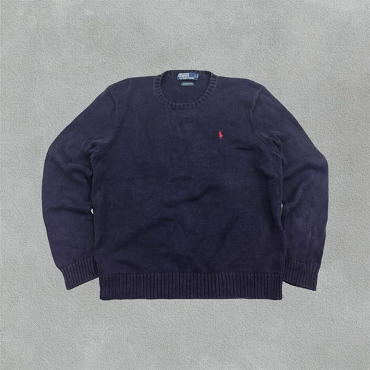 Blue Ralph Lauren Knitted Sweater - Men XL - Very Good - Revaleur