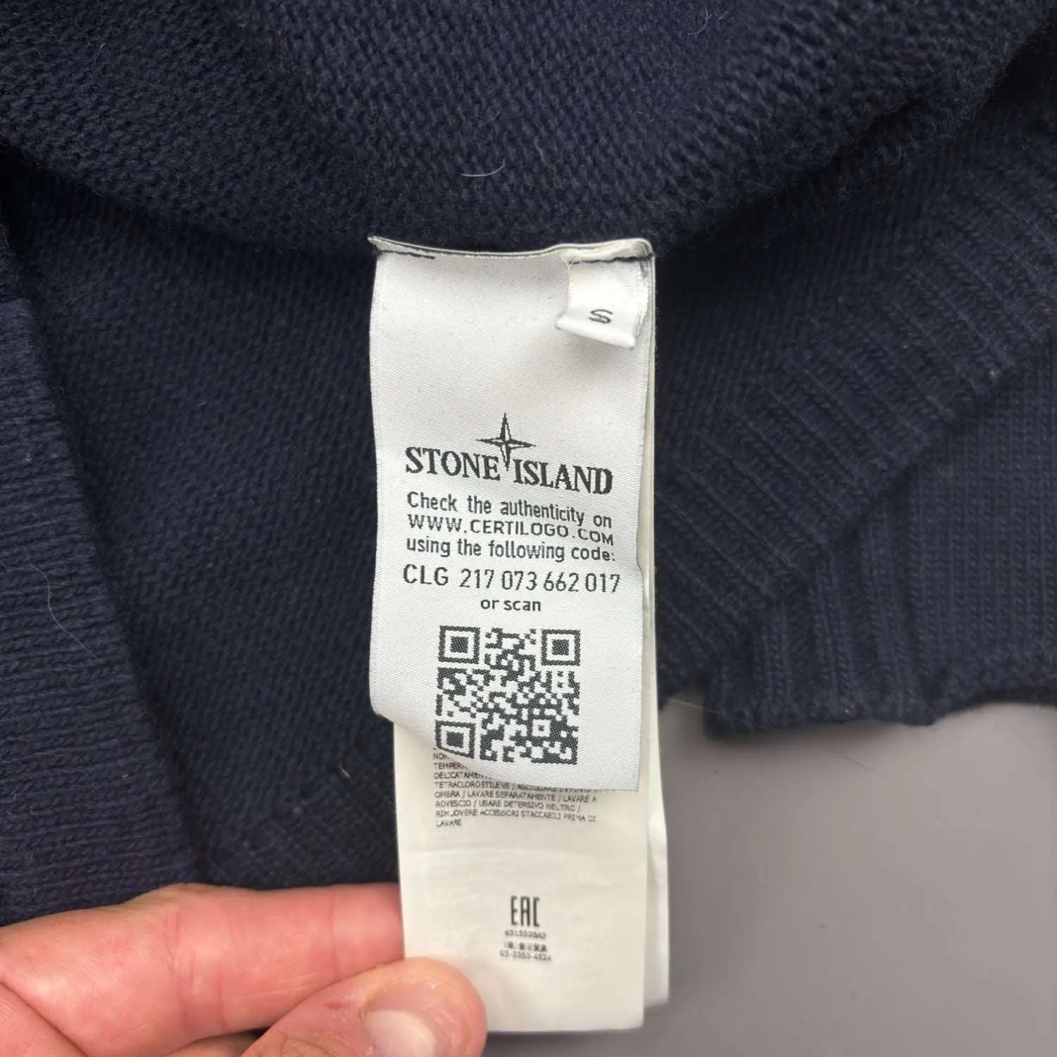 Blue Stone Island Knitted Sweater - S - Very Good - Revaleur