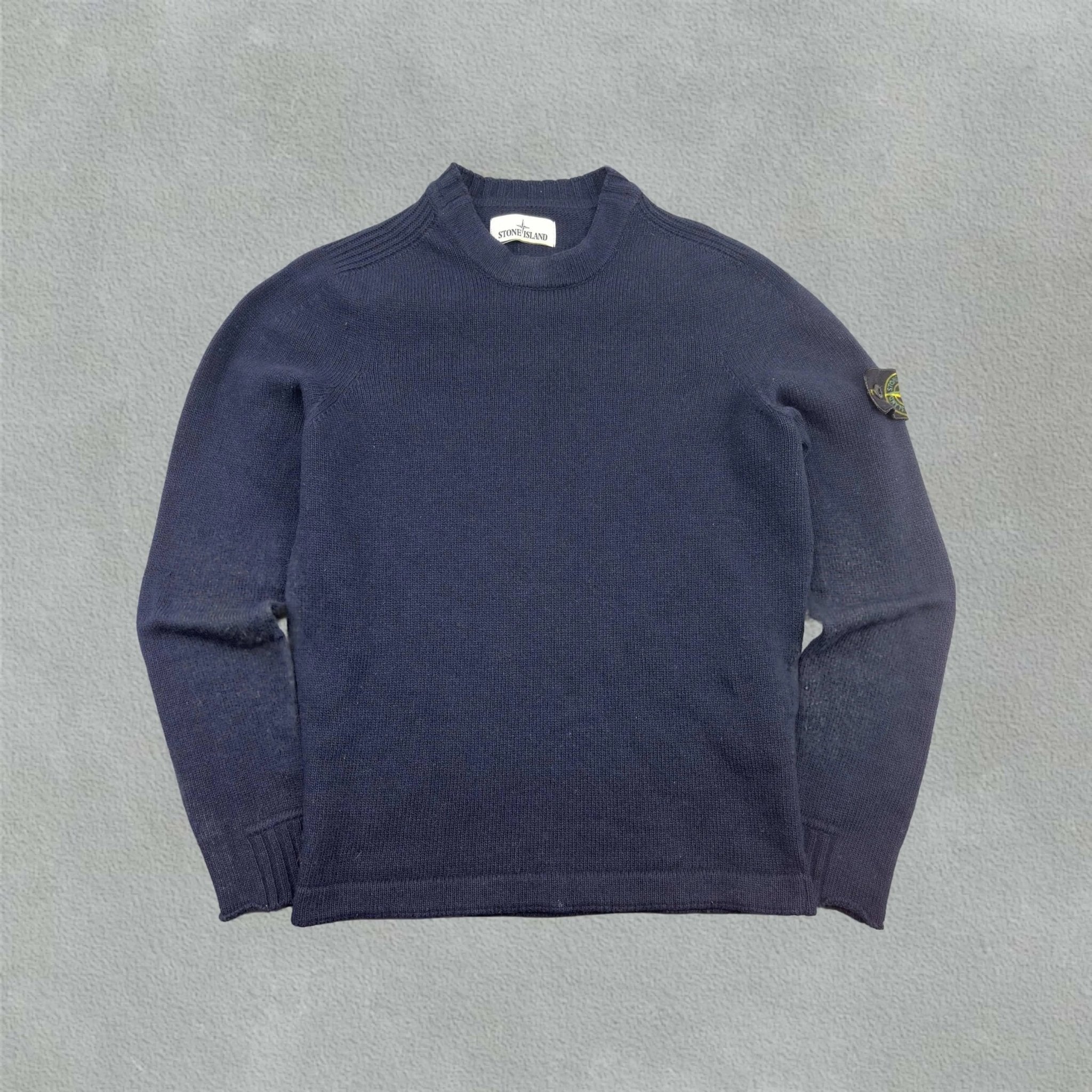 Blue Stone Island Knitted Sweater - S - Very Good - Revaleur