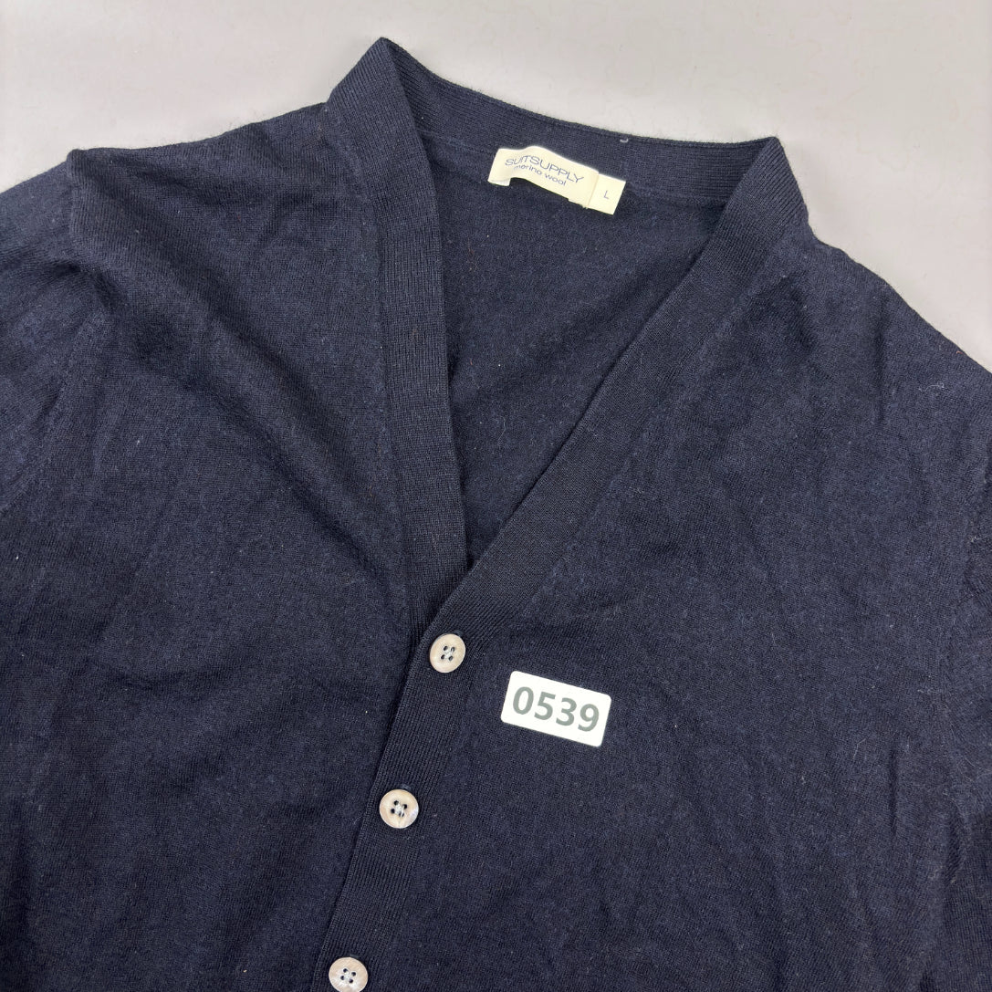 Blue Suitsupply Cardigan - L - New - Revaleur