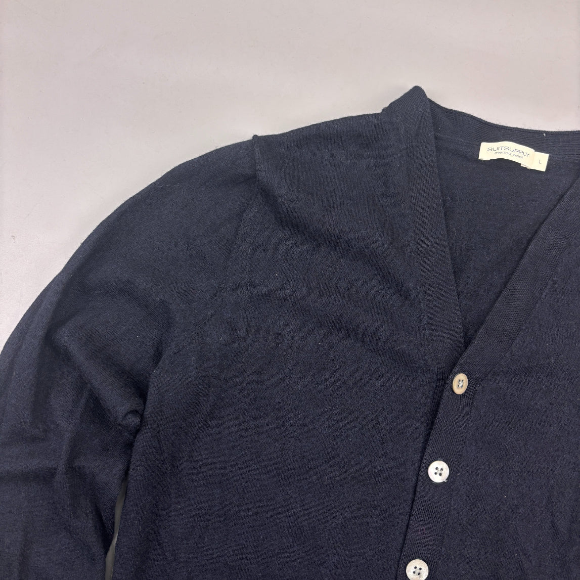 Blue Suitsupply Cardigan - Men L - Very Good - Revaleur
