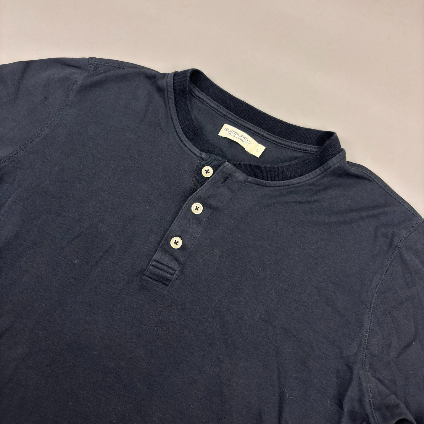 Blue Suitsupply Henley - Men L - Very Good - Revaleur