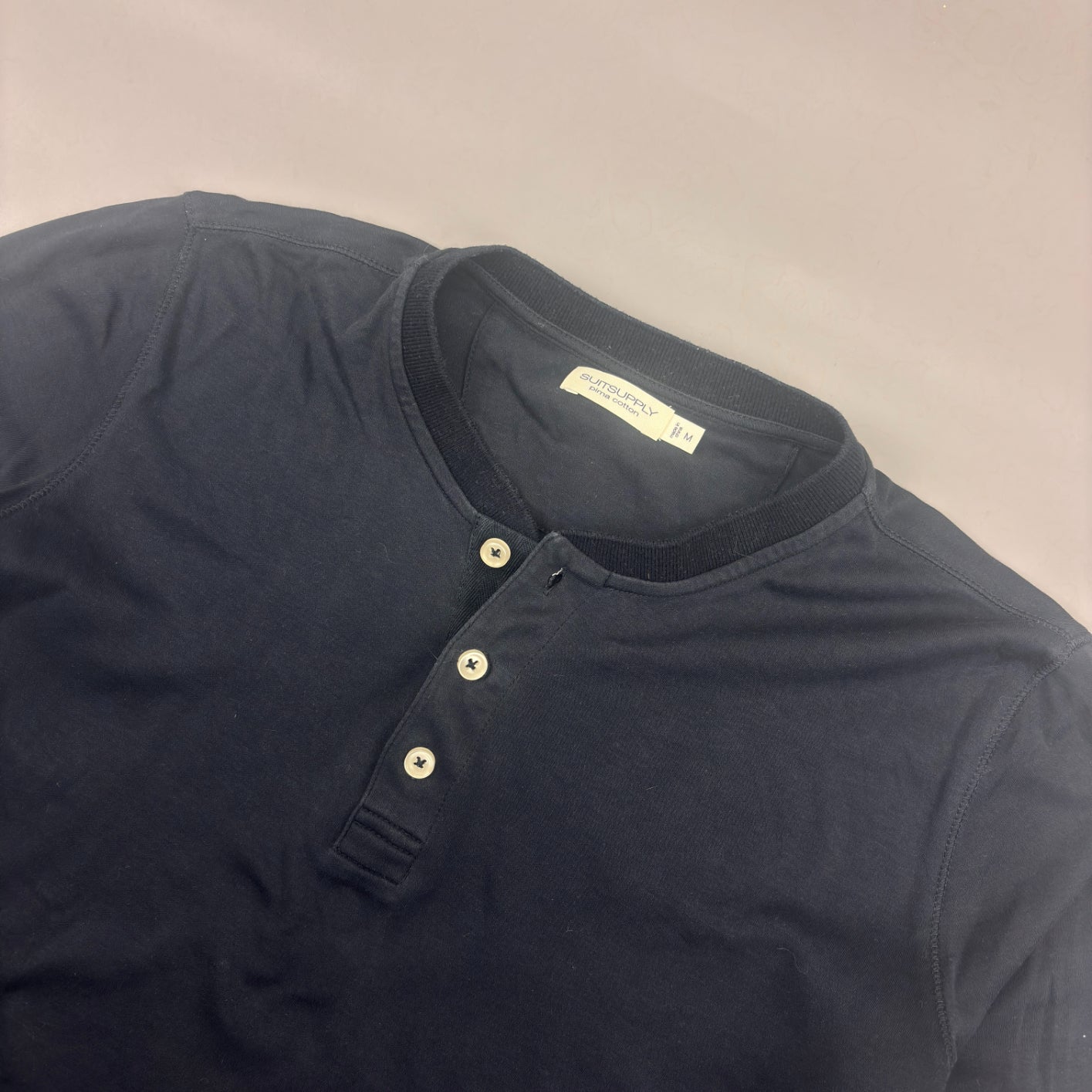 Blue Suitsupply Henley - Men M - New - Revaleur