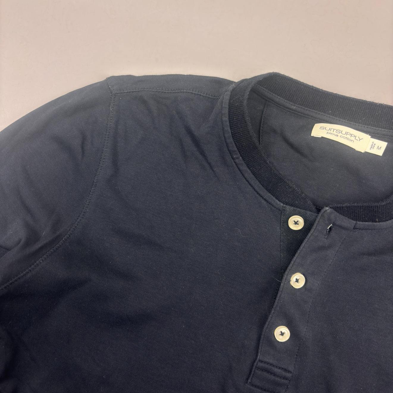 Blue Suitsupply Henley - Men M - New - Revaleur