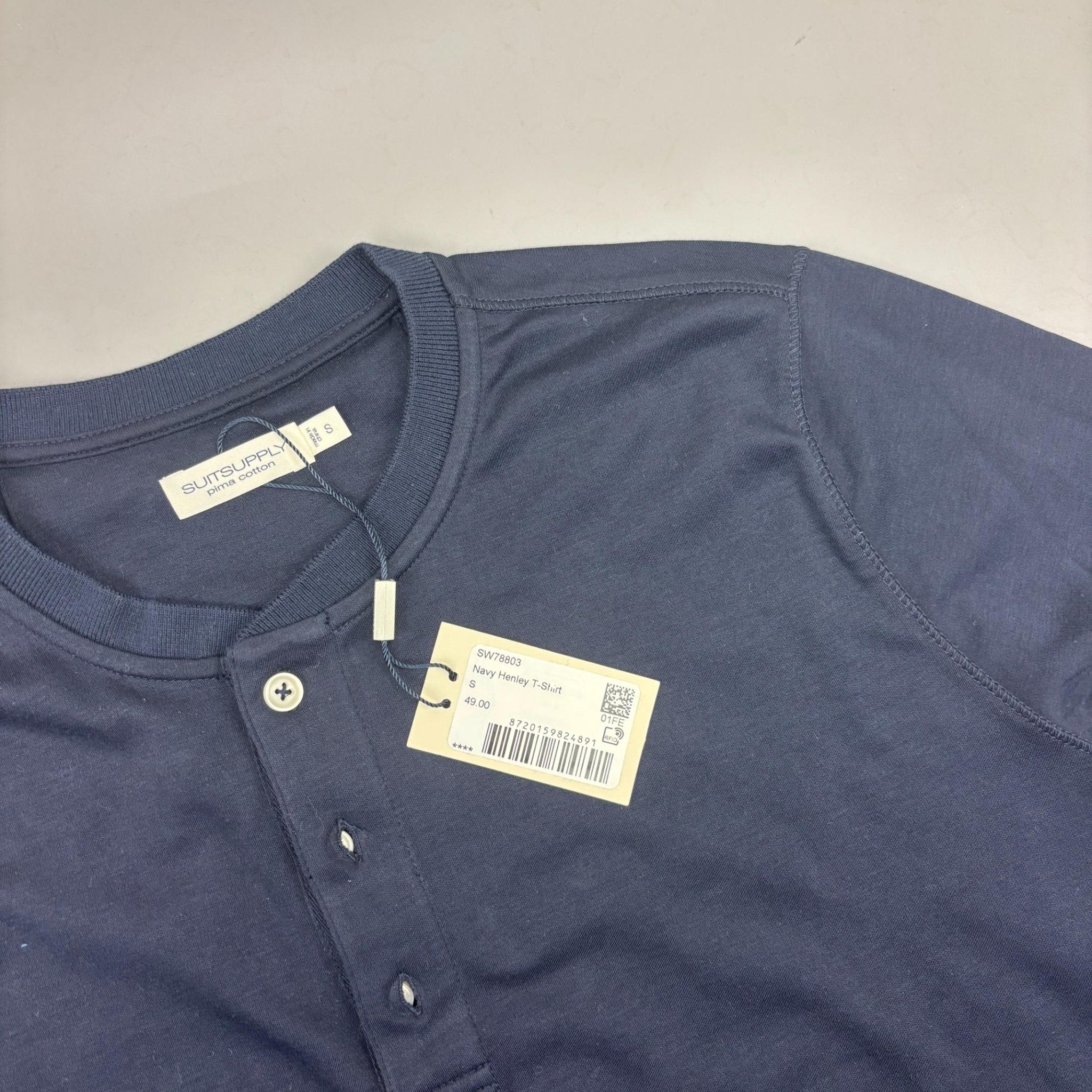 Blue Suitsupply Henley - Men S - New With Tags - Revaleur