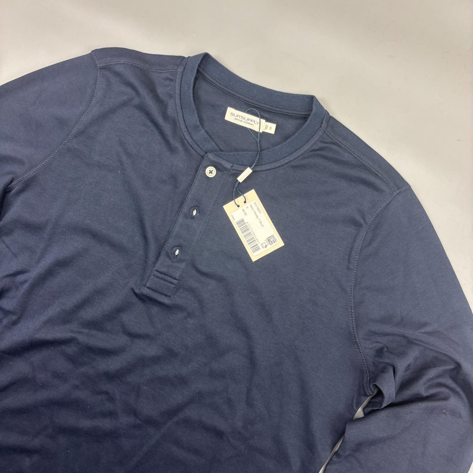 Blue Suitsupply Henley - Men S - New With Tags - Revaleur