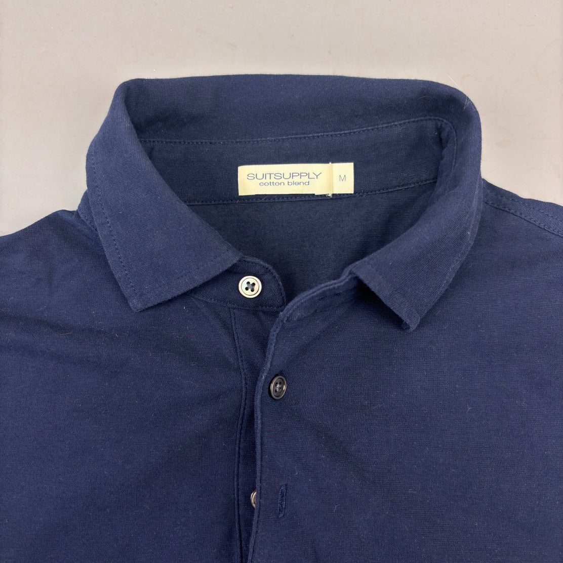 Blue Suitsupply Longsleeve Polo Shirt - M - Very Good - Revaleur