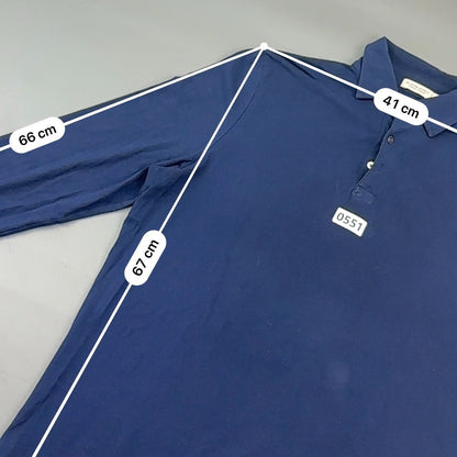 Blue Suitsupply Longsleeve Polo Shirt - M - Very Good - Revaleur