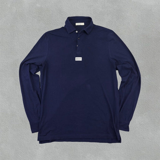 Blue Suitsupply Longsleeve Polo Shirt - M - Very Good - Revaleur