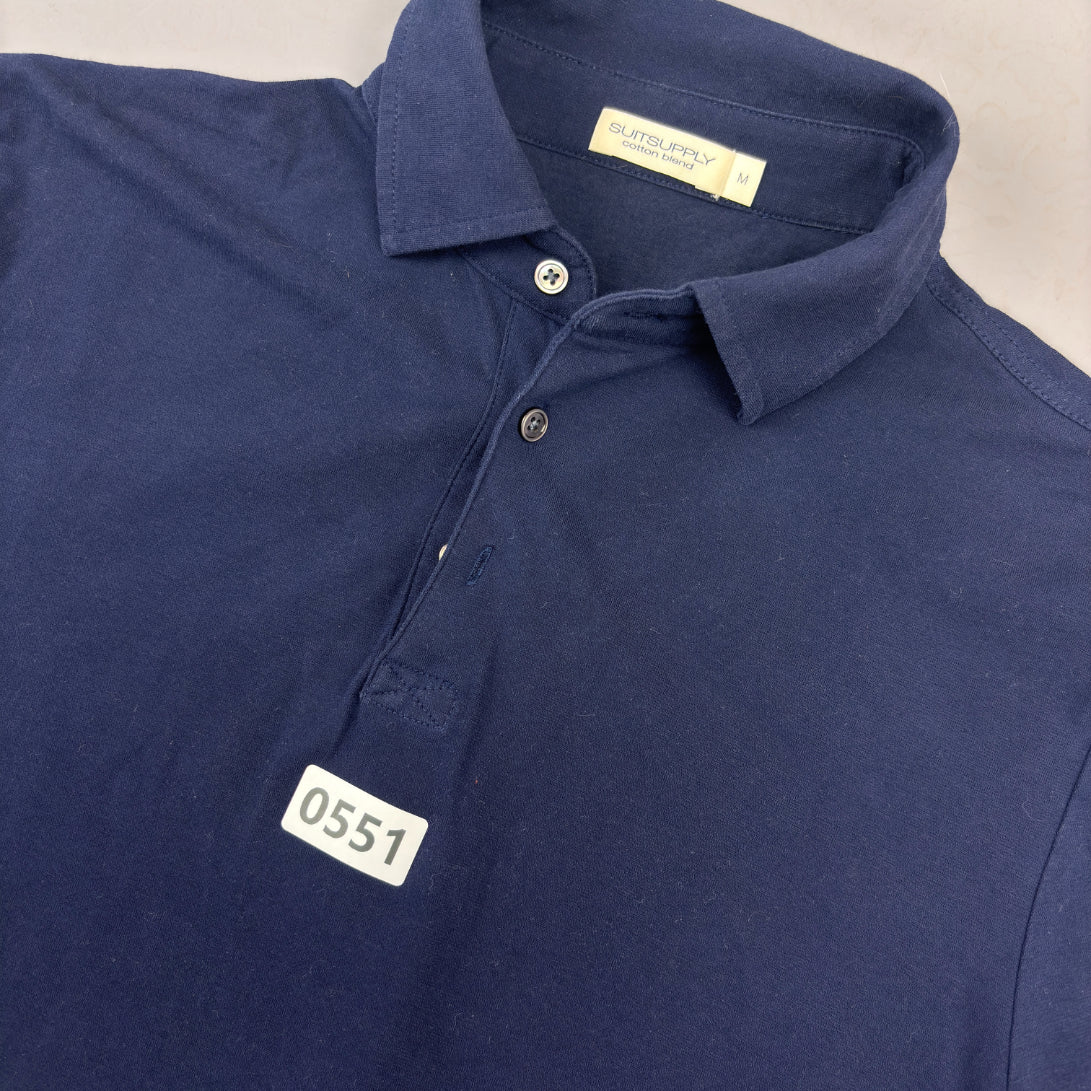 Blue Suitsupply Longsleeve Polo Shirt - M - Very Good - Revaleur