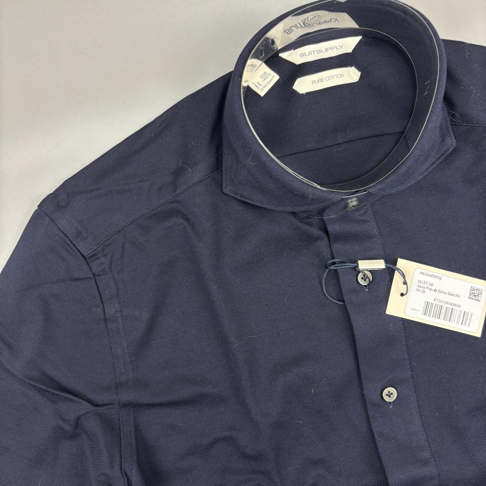 Blue Suitsupply Longsleeve Polo Shirt - Men 38 - New With Tags - Revaleur