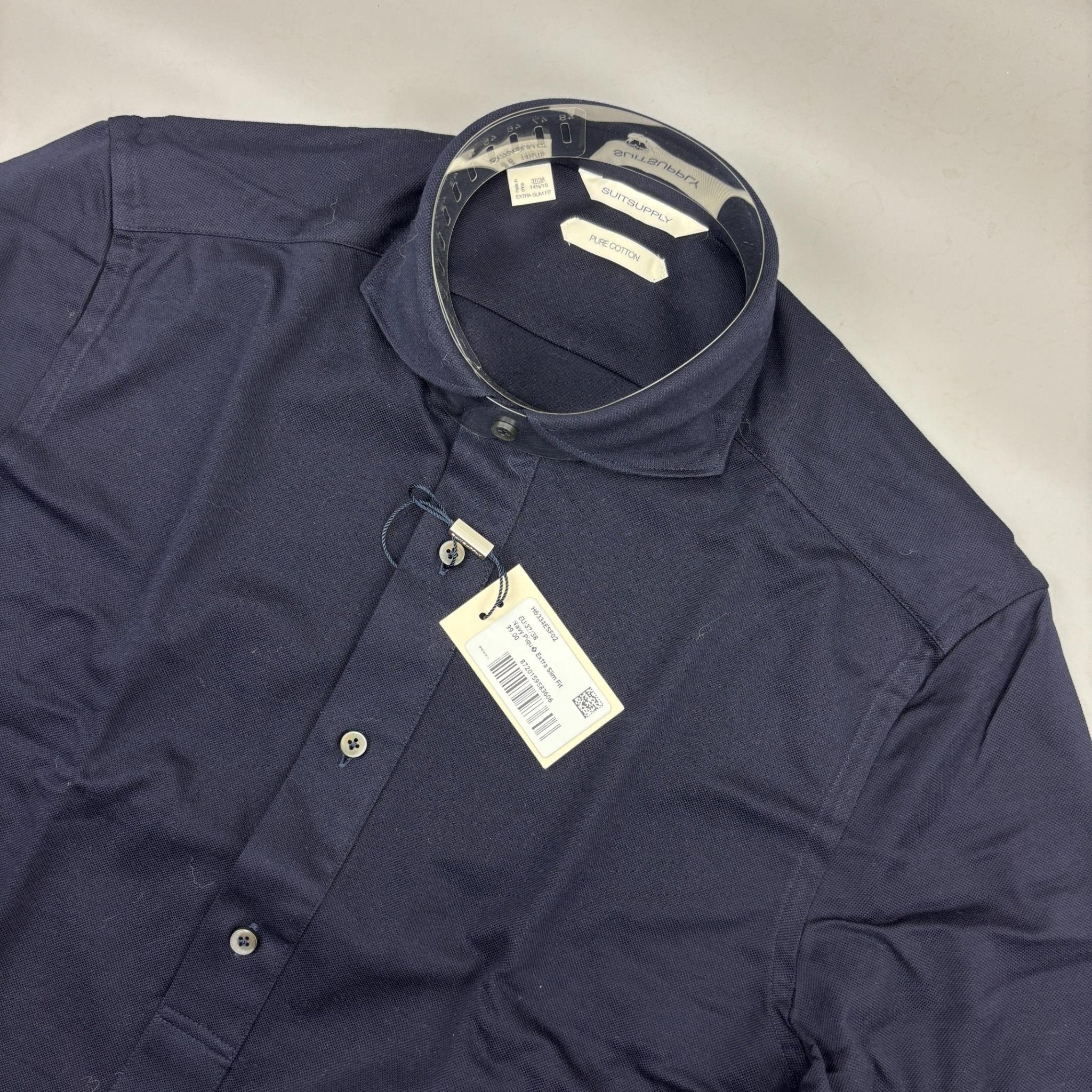 Blue Suitsupply Longsleeve Polo Shirt - Men 38 - New With Tags - Revaleur