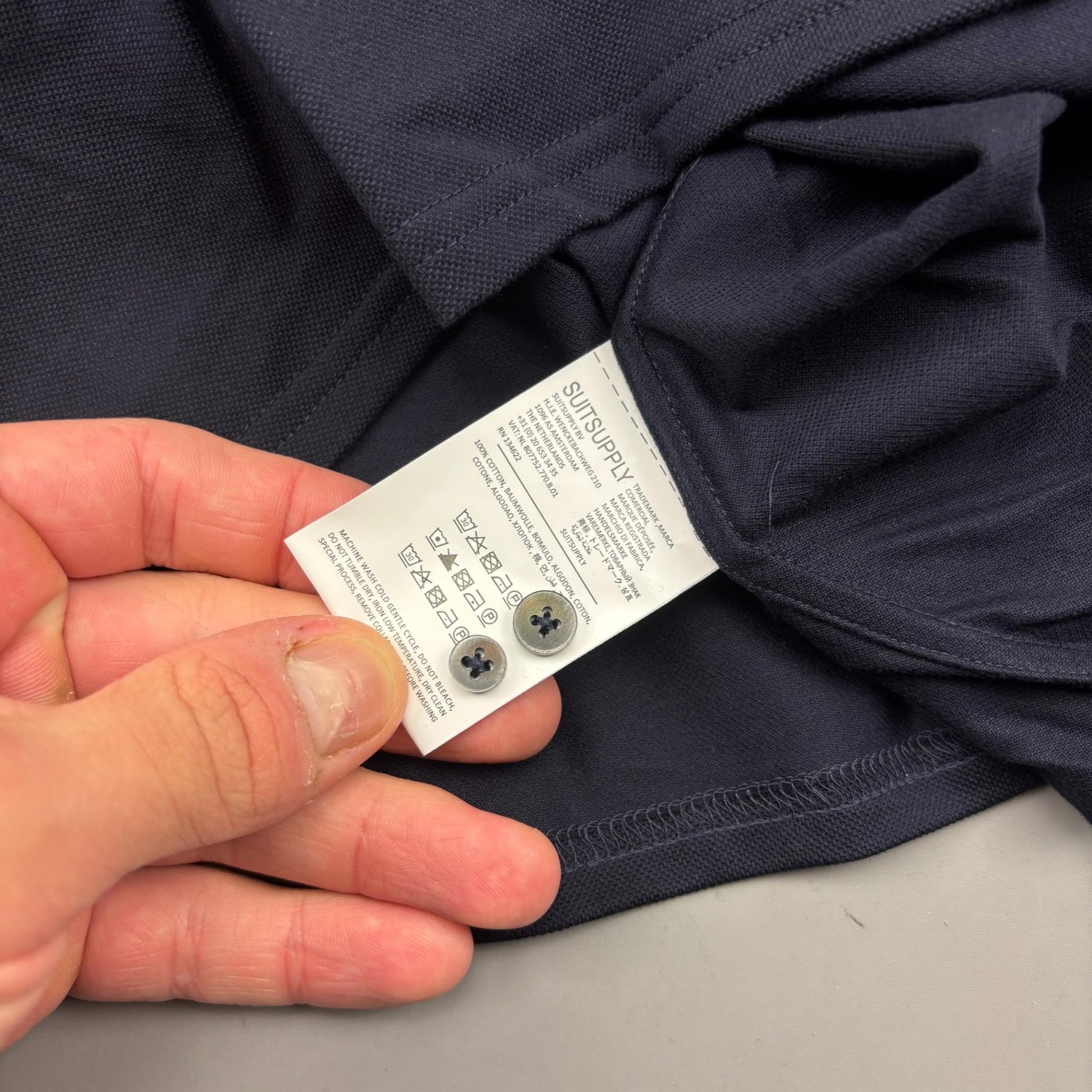 Blue Suitsupply Longsleeve Polo Shirt - Men 38 - New With Tags - Revaleur