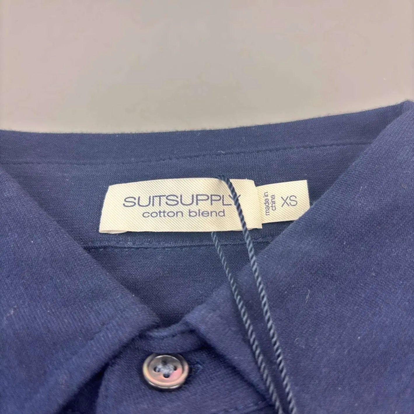 Blue Suitsupply Longsleeve Polo Shirt - Men XS - New With Tags - Revaleur