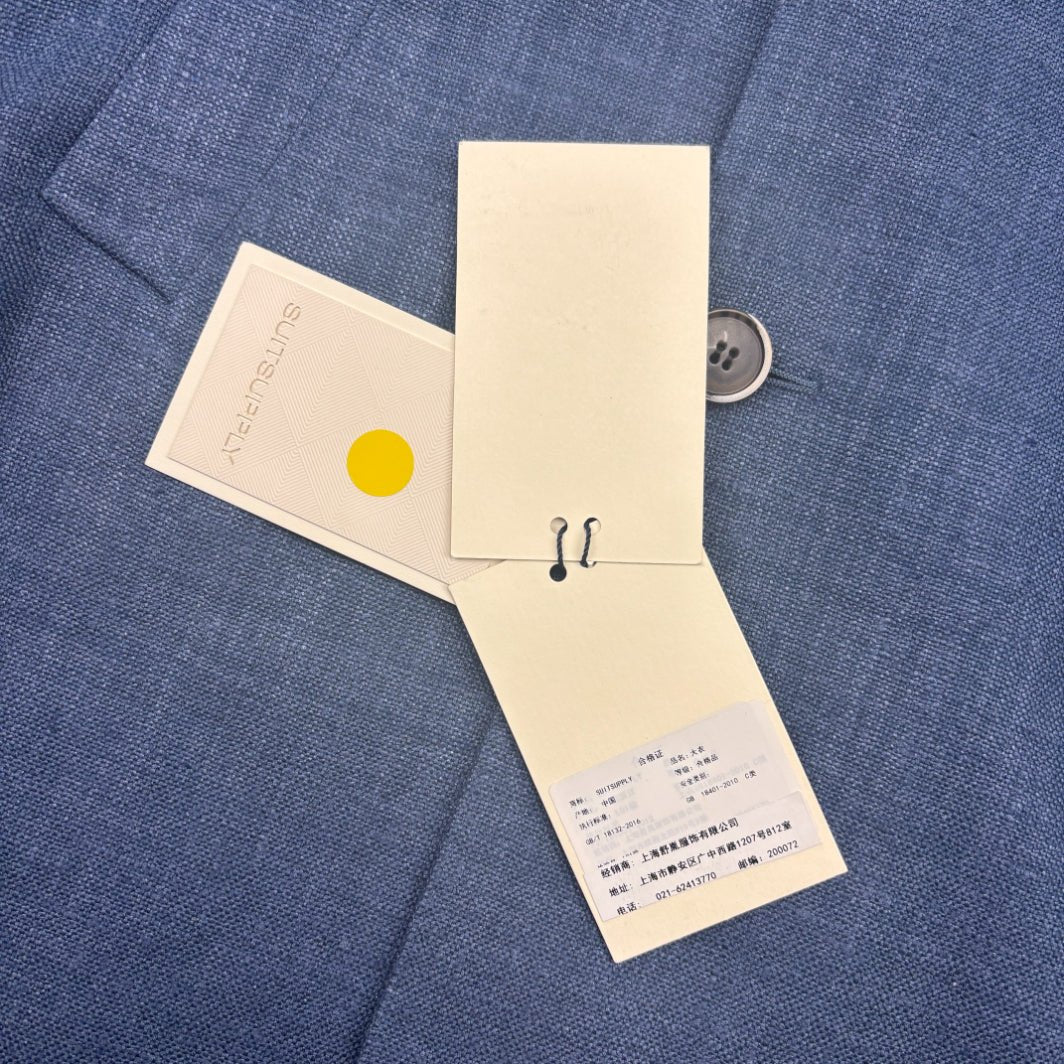 Blue Suitsupply Overcoat - Men L - New With Tags - Revaleur