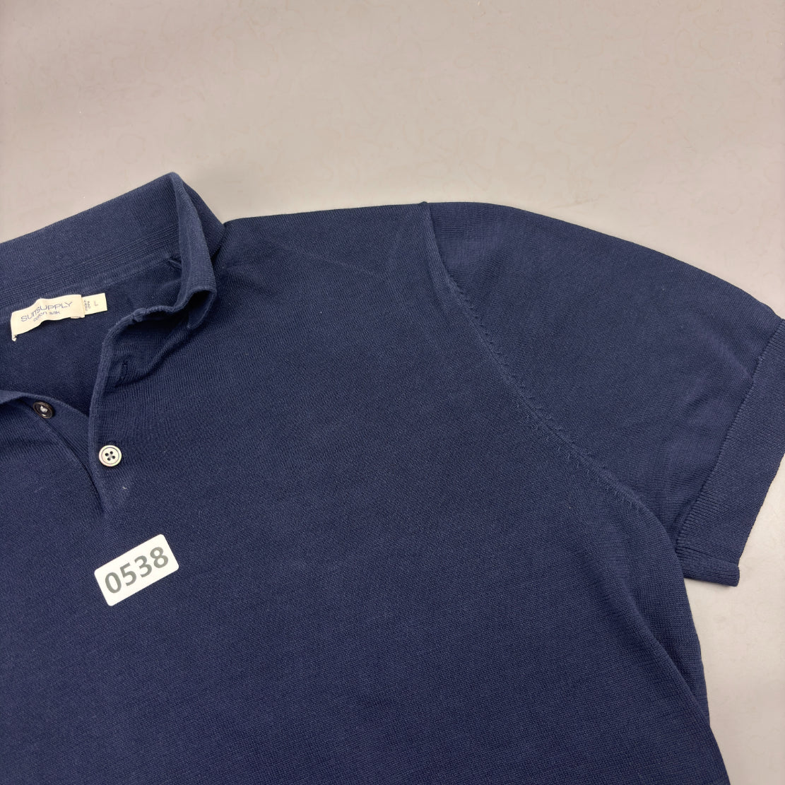 Blue Suitsupply Polo Shirt - Men L - Very Good - Revaleur