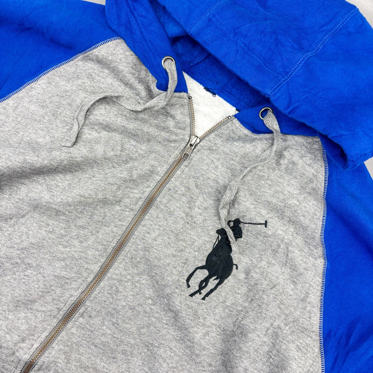 Blue/Grey Ralph Lauren Zip Vest - Men 3XL - Very Good - Revaleur