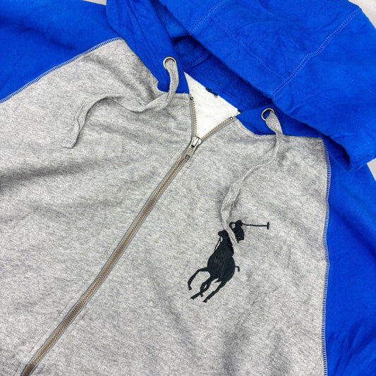 Blue/Grey Ralph Lauren Zip Vest - Men 3XL - Very Good - Revaleur