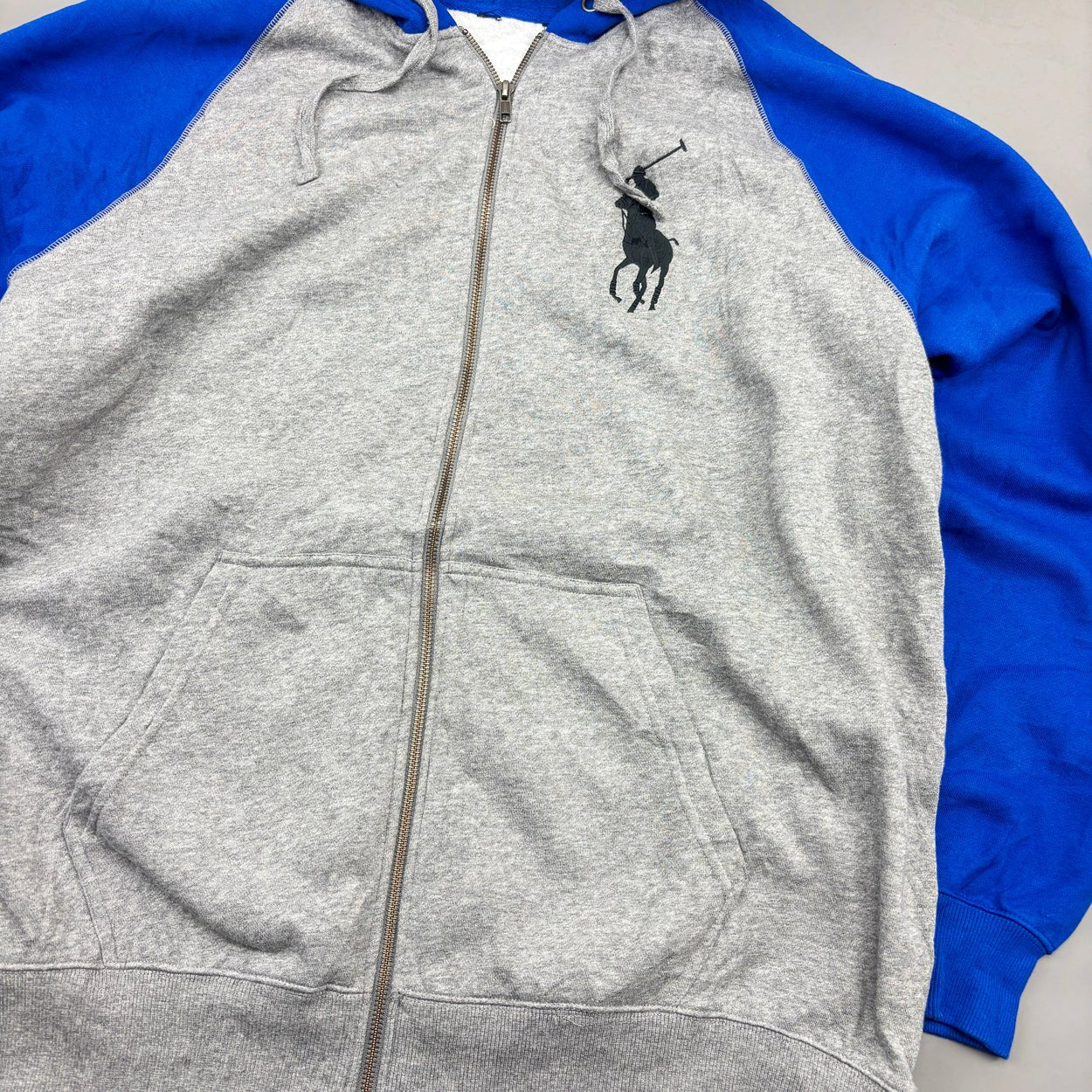 Blue/Grey Ralph Lauren Zip Vest - Men 3XL - Very Good - Revaleur