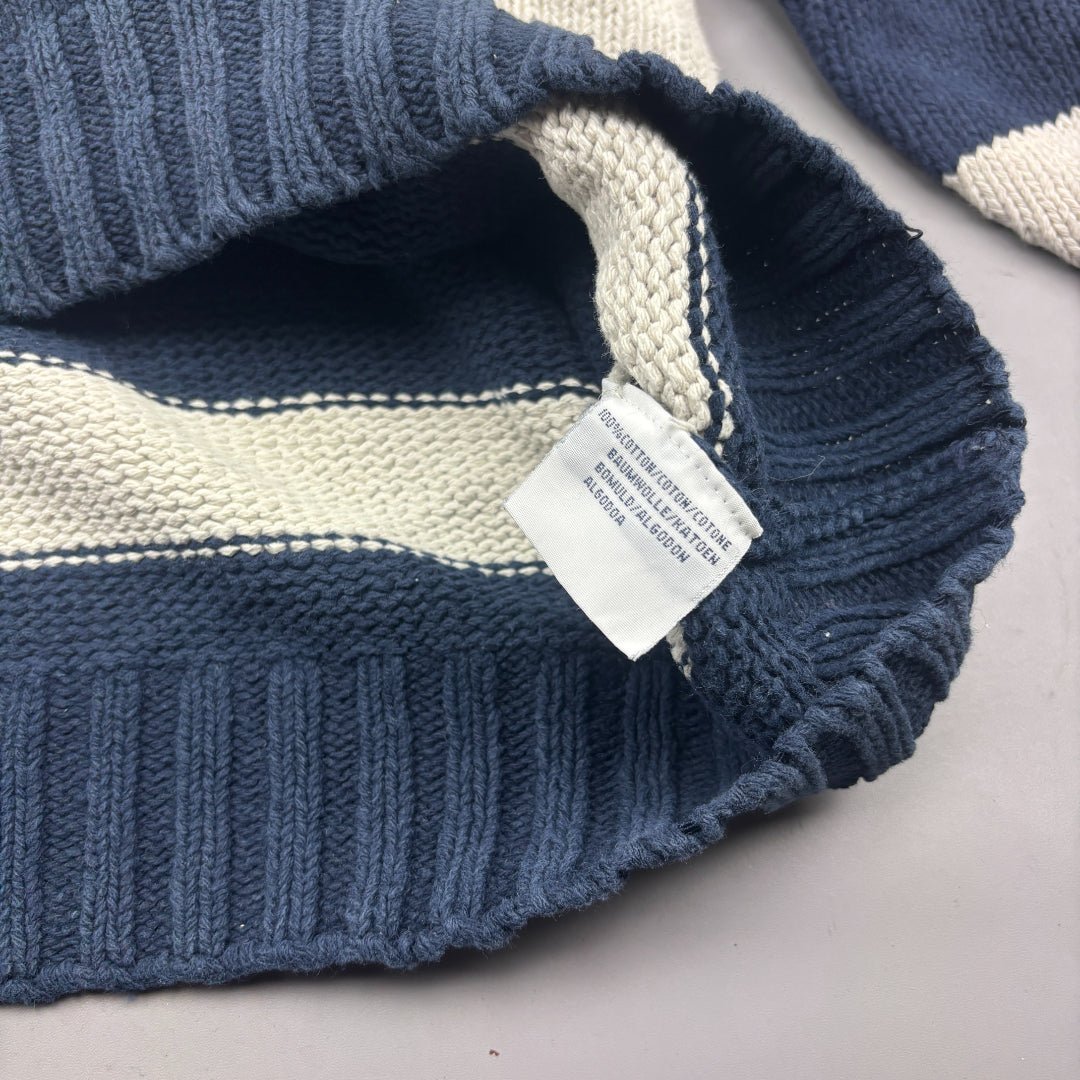 Blue/White Ralph Lauren Knitted Sweater - M - Very Good - Revaleur