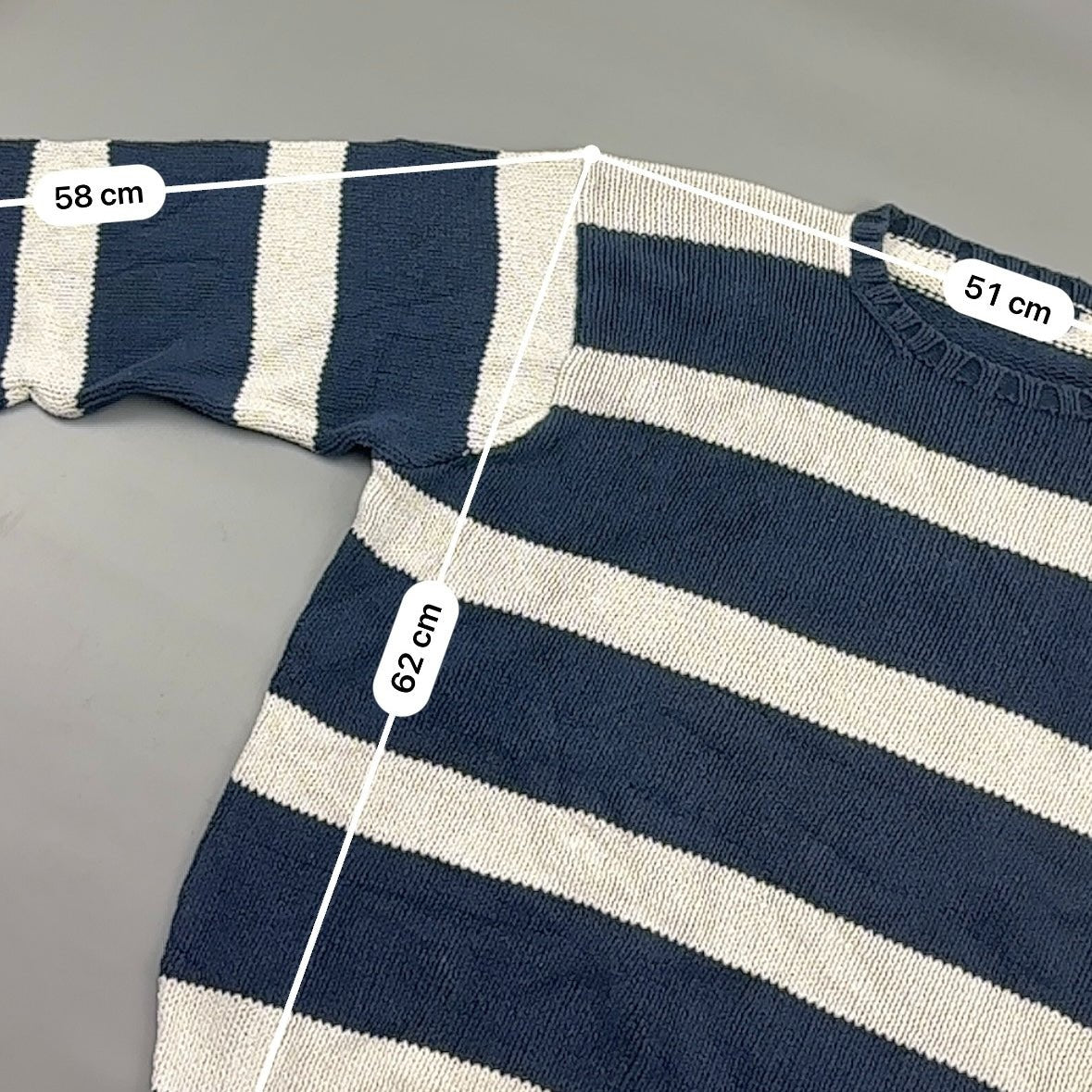 Blue/White Ralph Lauren Knitted Sweater - M - Very Good - Revaleur