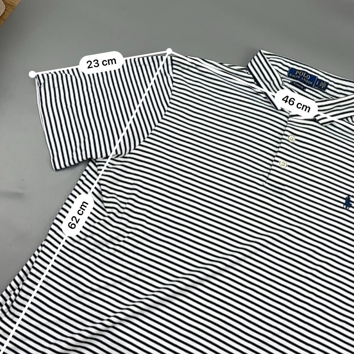 Blue/White Ralph Lauren Polo Shirt - Men L - Very Good - Revaleur