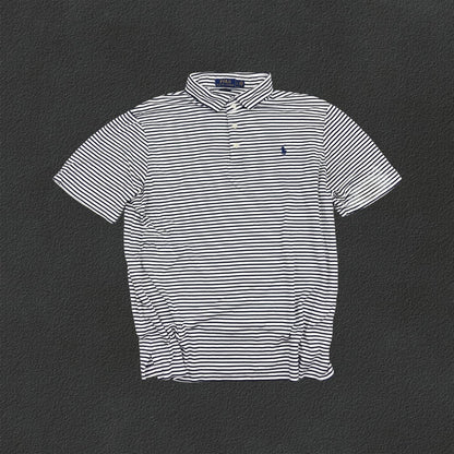 Blue/White Ralph Lauren Polo Shirt - Men L - Very Good - Revaleur