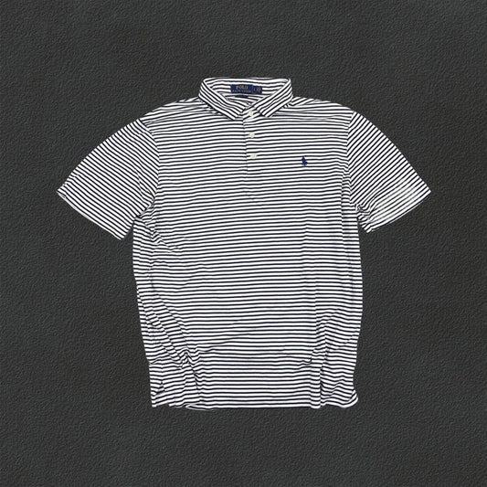 Blue/White Ralph Lauren Polo Shirt - Men L - Very Good - Revaleur