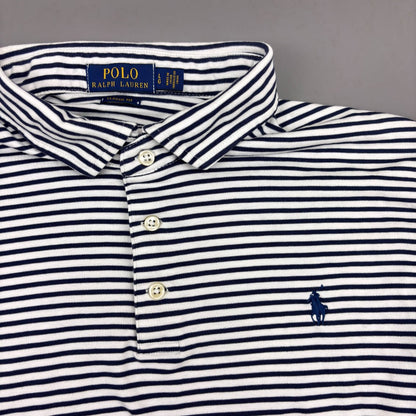 Blue/White Ralph Lauren Polo Shirt - Men L - Very Good - Revaleur