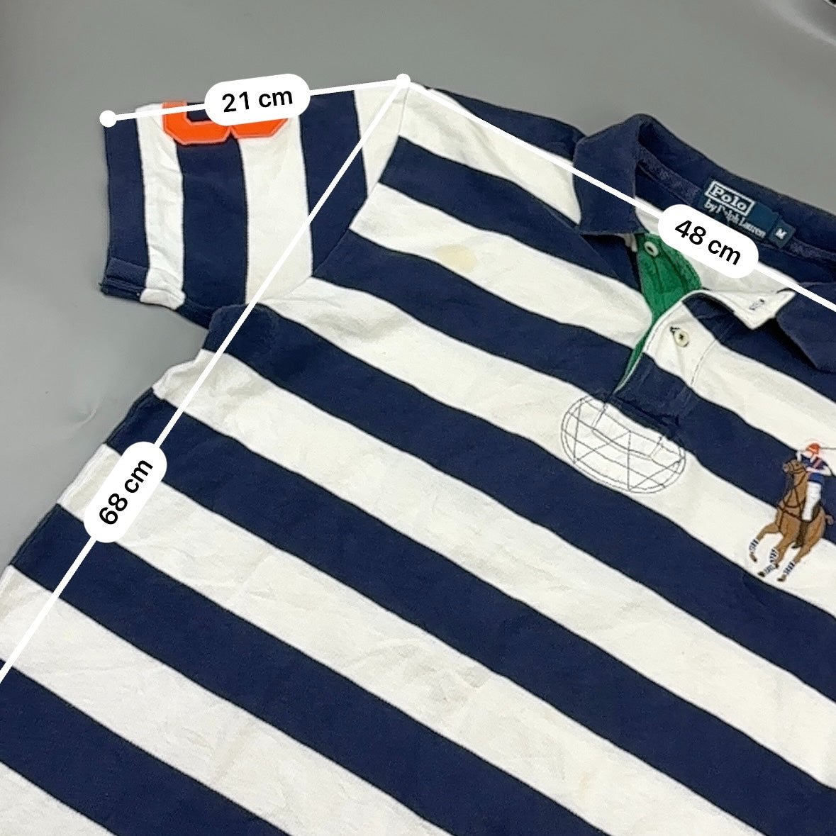 Blue/White Ralph Lauren Polo Shirt - Men M - Very Good - Revaleur