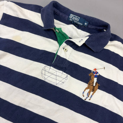Blue/White Ralph Lauren Polo Shirt - Men M - Very Good - Revaleur