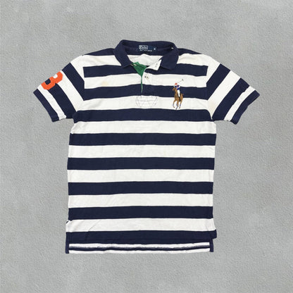 Blue/White Ralph Lauren Polo Shirt - Men M - Very Good - Revaleur