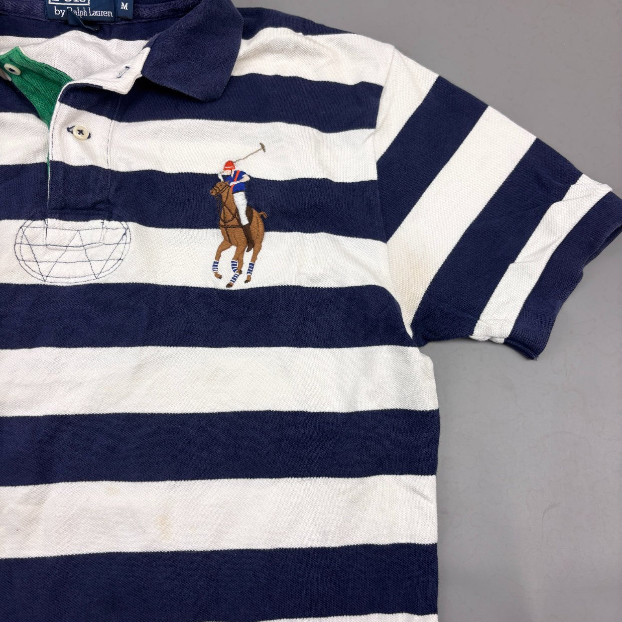 Blue/White Ralph Lauren Polo Shirt - Men M - Very Good - Revaleur