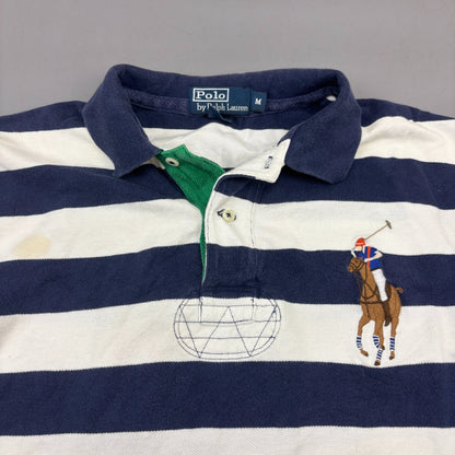 Blue/White Ralph Lauren Polo Shirt - Men M - Very Good - Revaleur