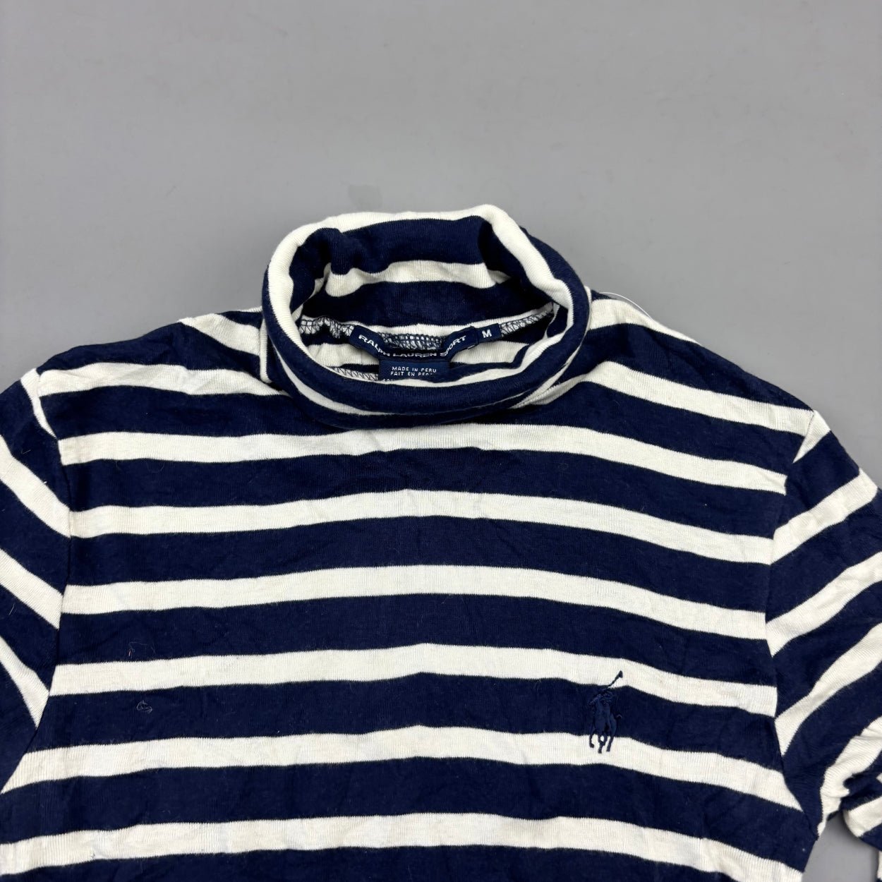 Blue/White Ralph Lauren Turtleneck - Women M - Very Good - Revaleur