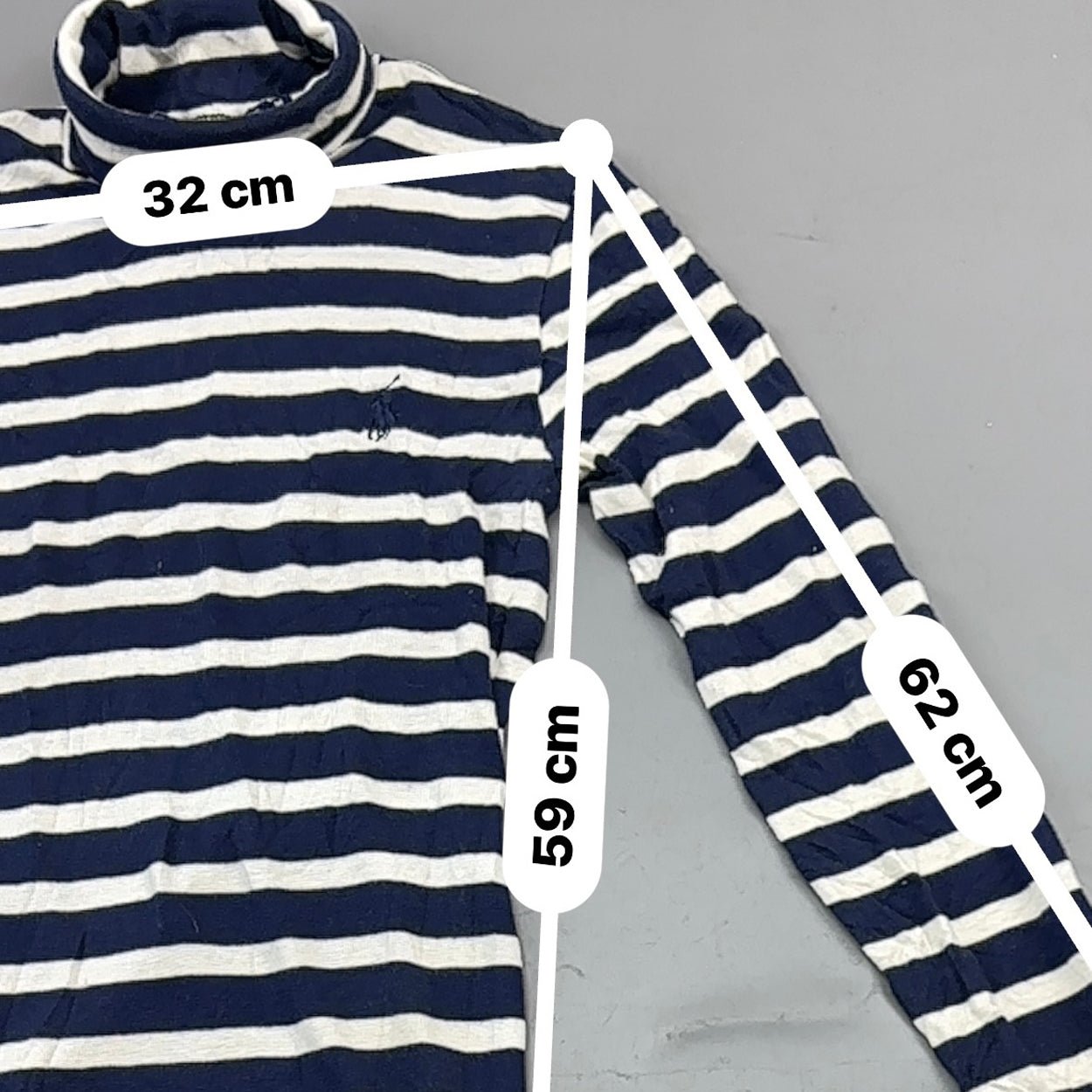 Blue/White Ralph Lauren Turtleneck - Women M - Very Good - Revaleur