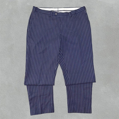 Blue/White Striped Suitsupply Suit Pants - XL - New, Never Worn - Revaleur