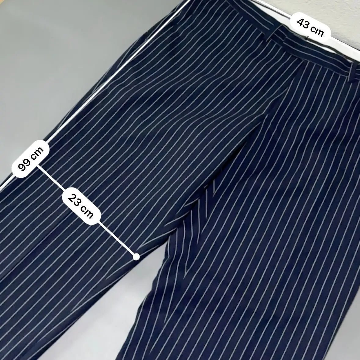 Blue/White Striped Suitsupply Suit Pants - XL - New, Never Worn - Revaleur