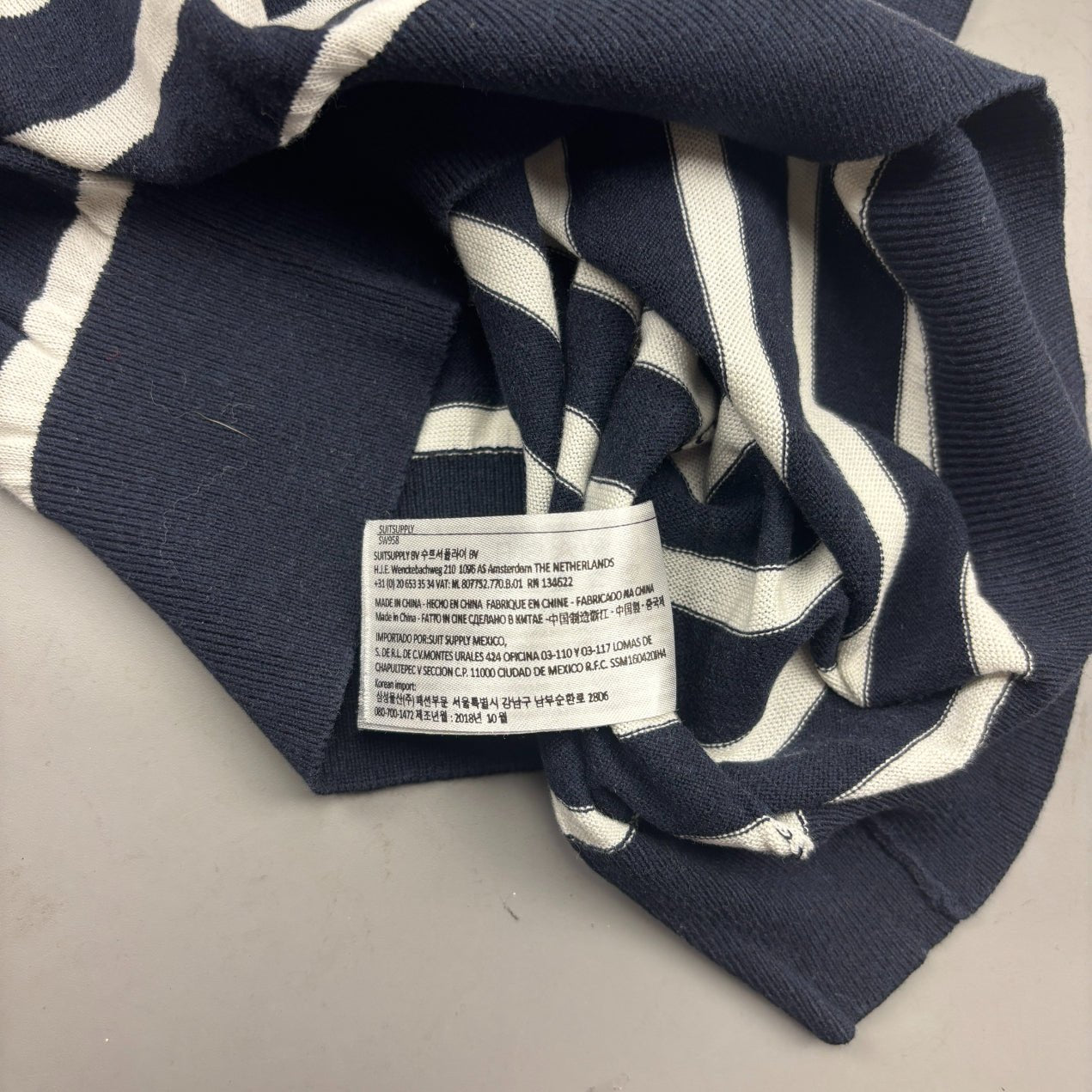 Blue/White Suitsupply Jumper - Men XS - Very Good - Revaleur