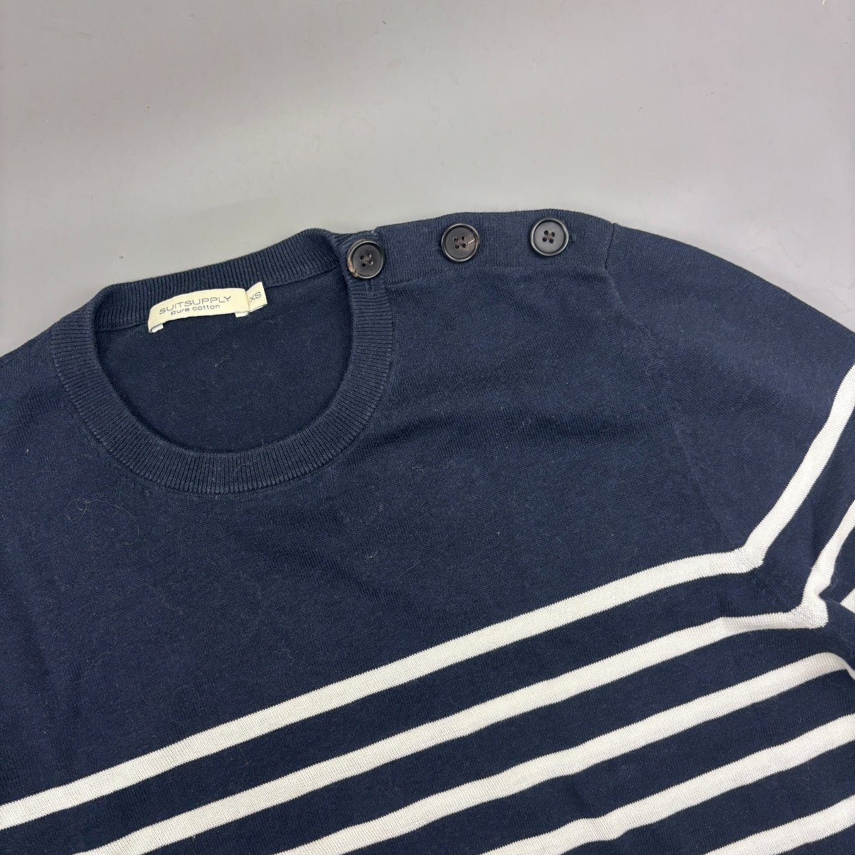 Blue/White Suitsupply Jumper - Men XS - Very Good - Revaleur