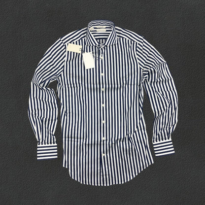 Blue/White Suitsupply Shirt - Men 38 - New With Tags - Revaleur