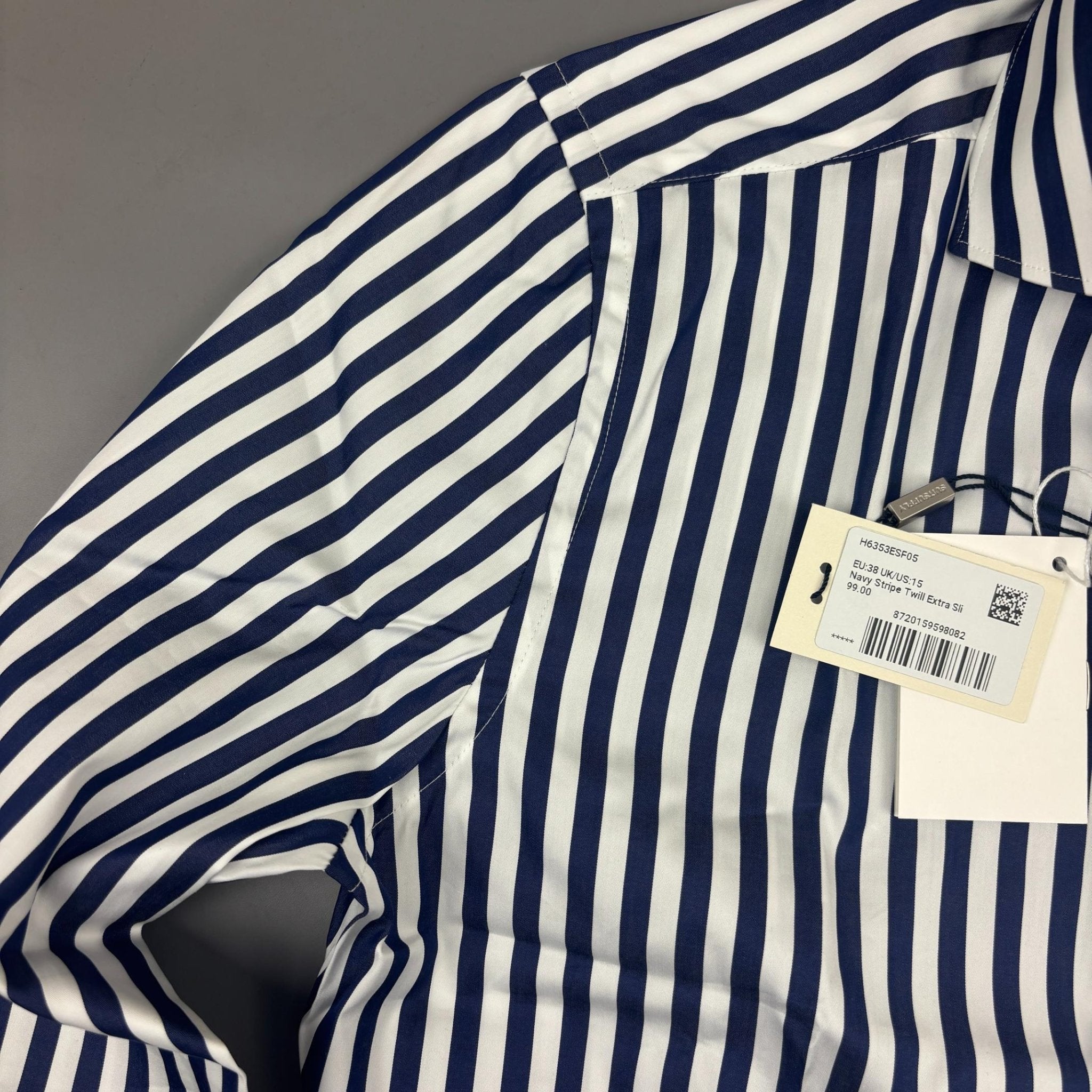 Blue/White Suitsupply Shirt - Men 38 - New With Tags - Revaleur