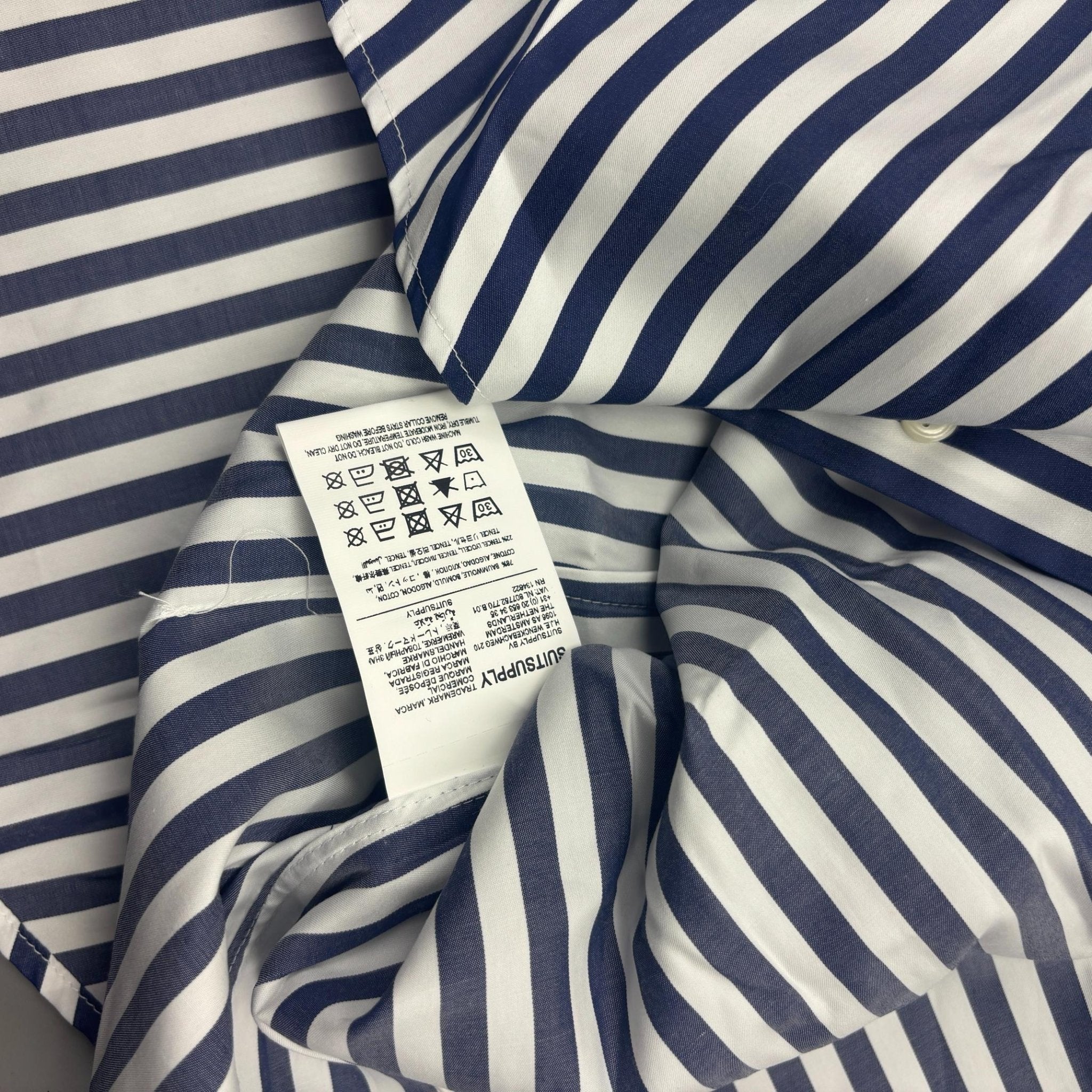 Blue/White Suitsupply Shirt - Men 38 - New With Tags - Revaleur