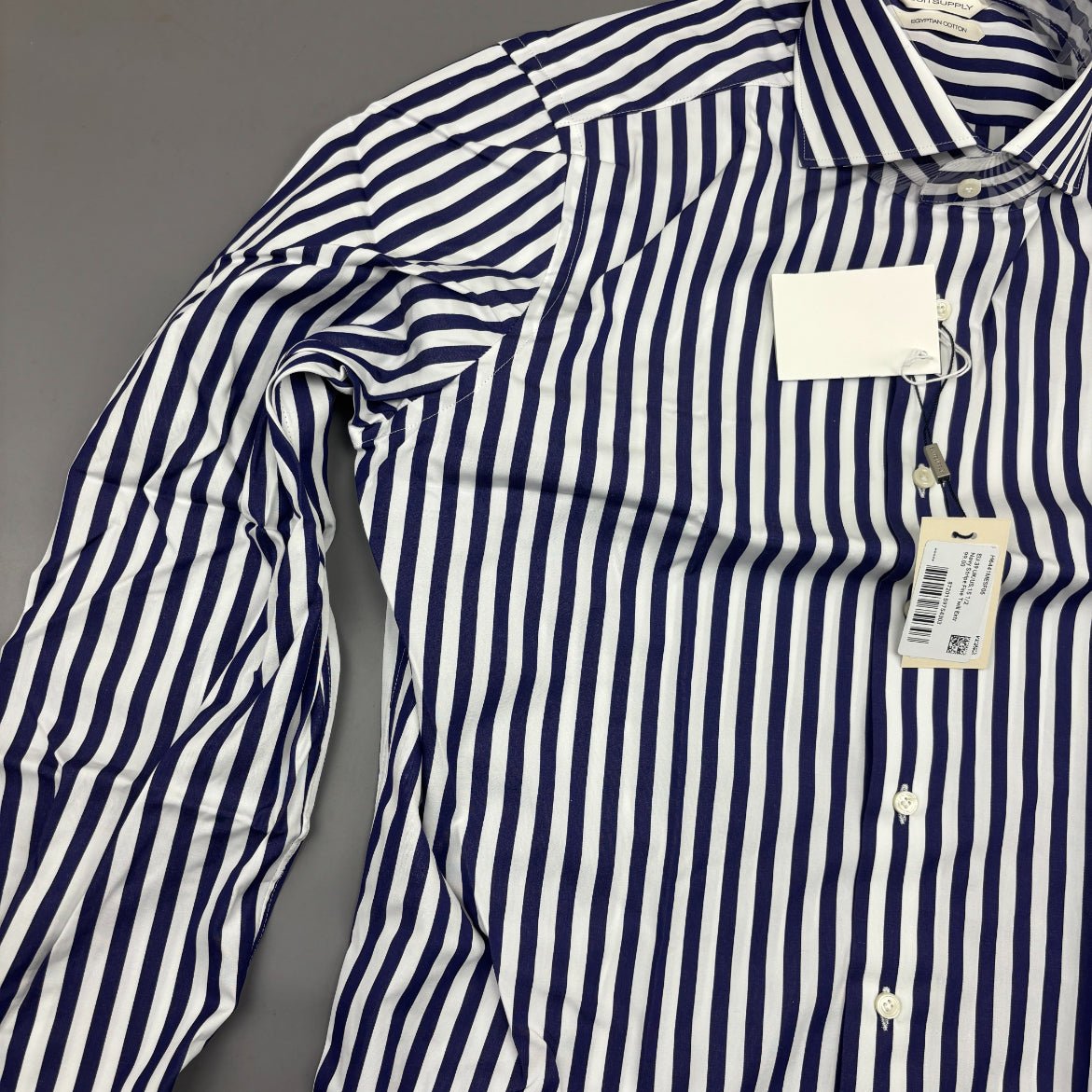 Blue/White Suitsupply Shirt - Men 39 - New With Tags - Revaleur