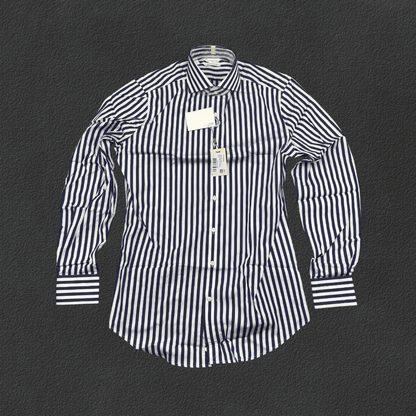 Blue/White Suitsupply Shirt - Men 39 - New With Tags - Revaleur